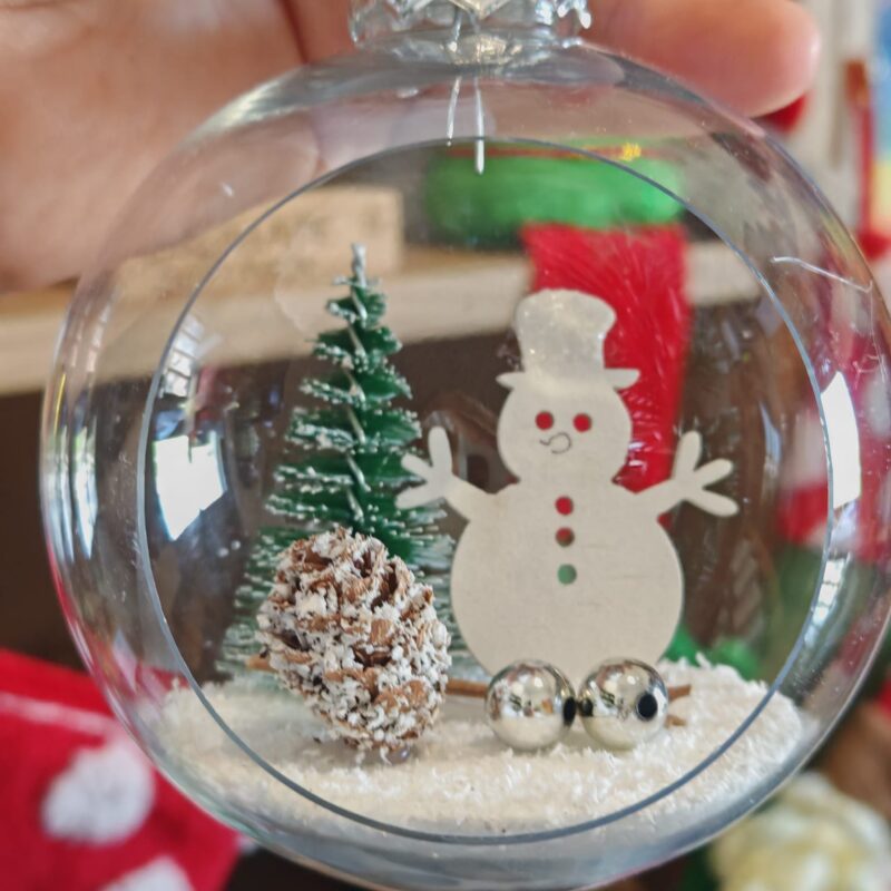 Bola Navidad Grande con Muñeco de Nieve