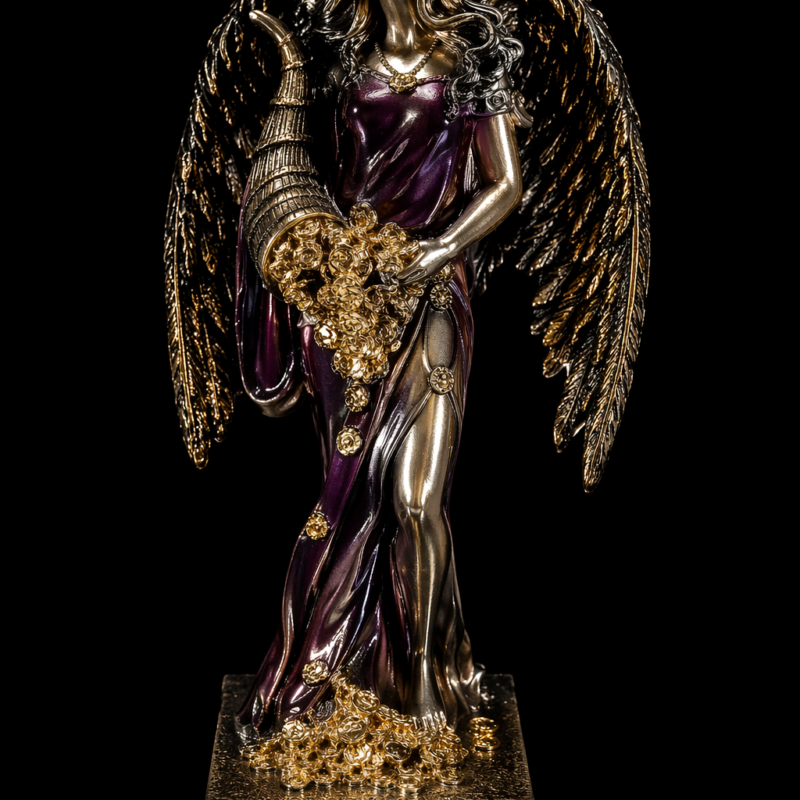 Diosa de la Fortuna Alas Morada - 20 cm