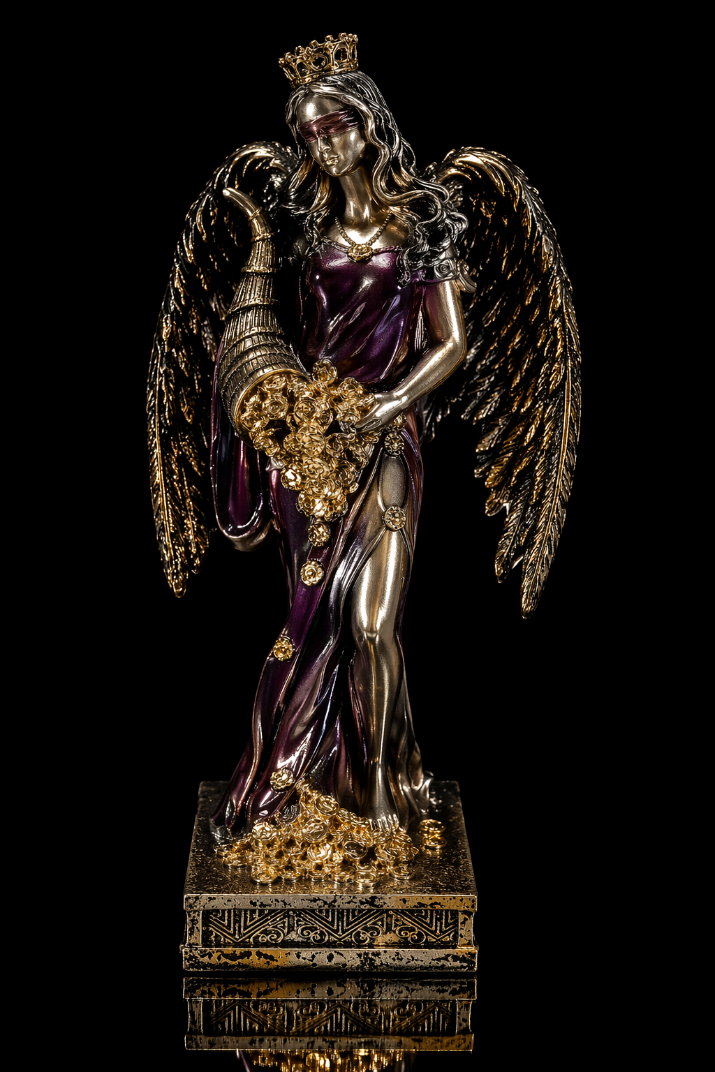 Diosa de la Fortuna Alas Morada - 20 cm