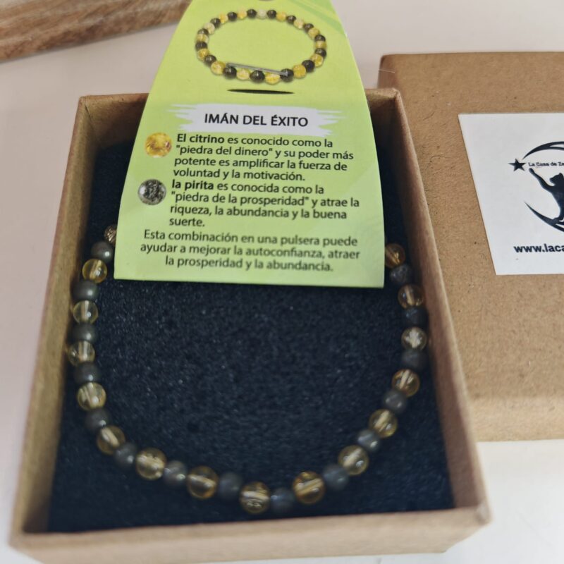 Pulsera Imán del Éxito (Citrino y Pirita) 4mm