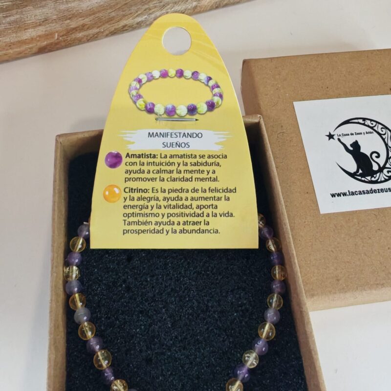 Pulsera Manifestando Sueños (Amatista y Citrino)
