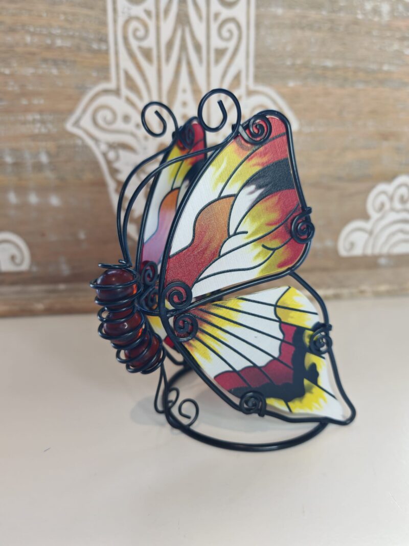 Porta Velas Mariposa Naranja