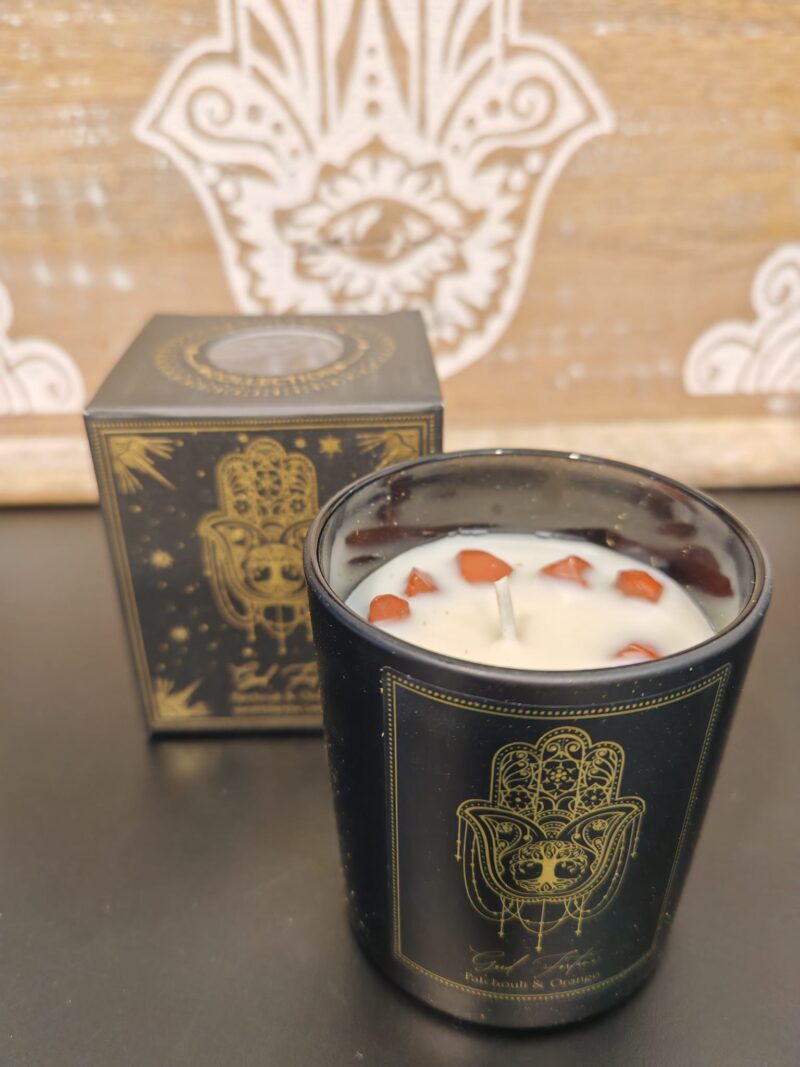 Vela Pachuli - Naranja con Jaspe Rojo Colección Esotérica - Imagen 2