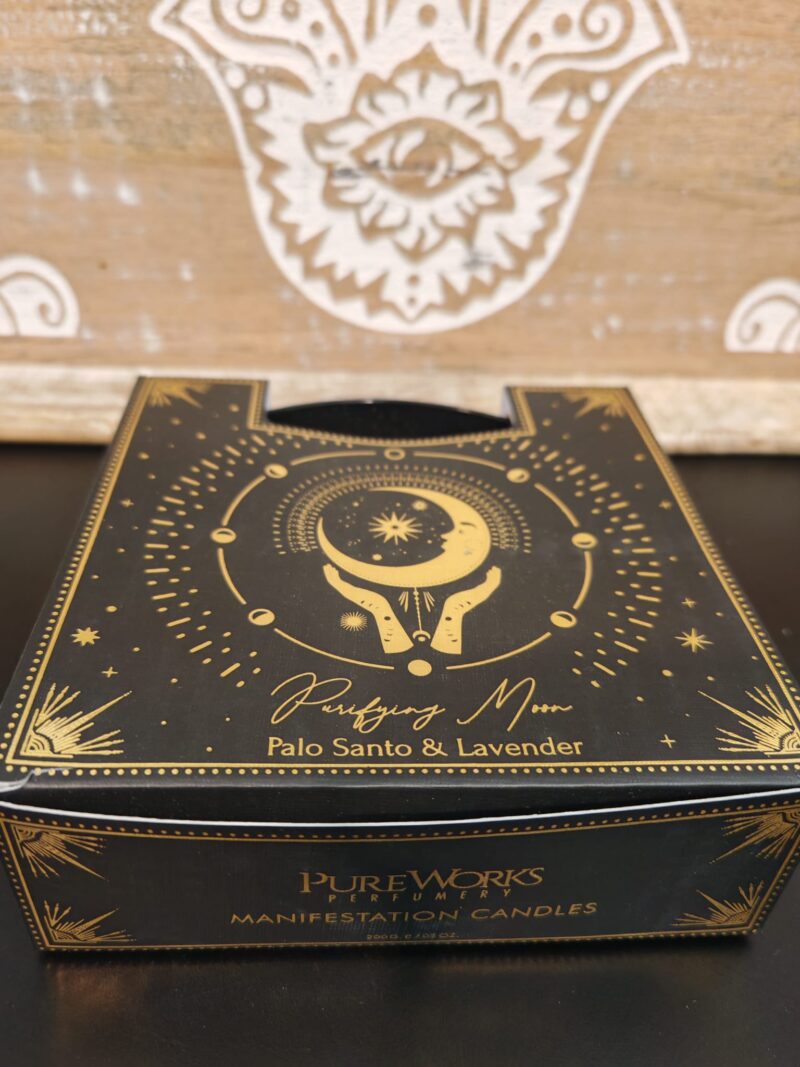 Velón Triple Luna Palo Santo - Lavanda con Amatista Colección Esotérica - Imagen 2