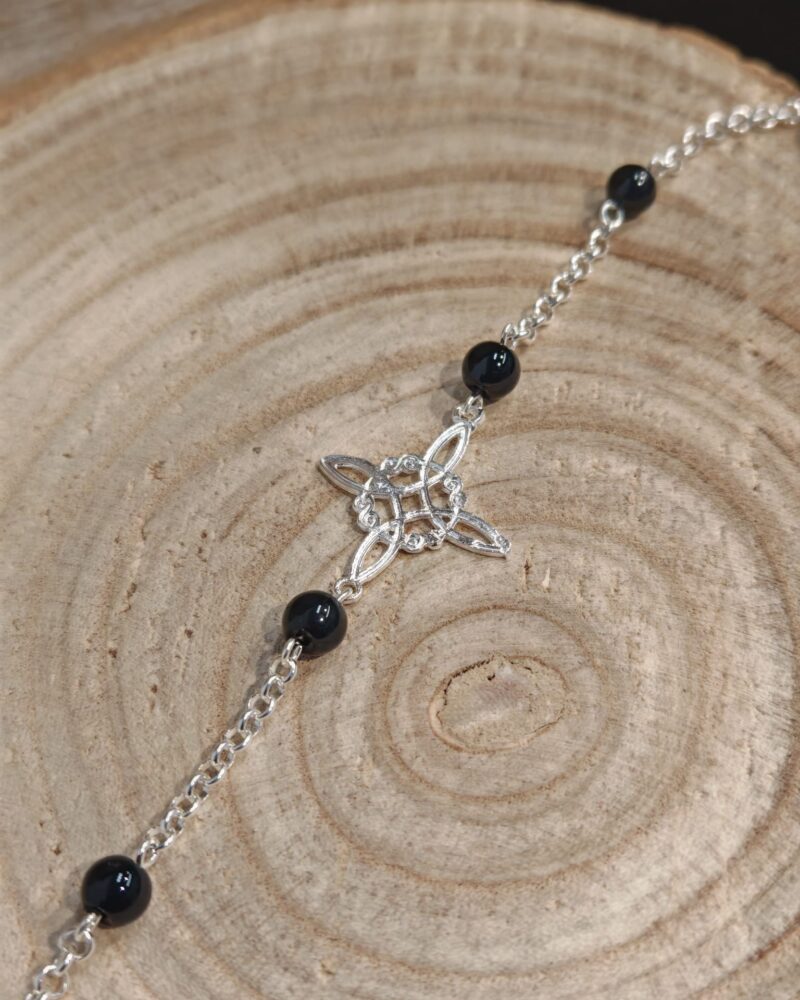 Pulsera Plata Doble Proteccion con Ónix