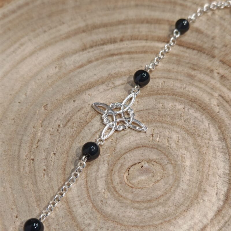 Pulsera Plata Doble Proteccion con Ónix