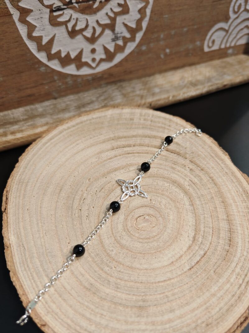 Pulsera Plata Doble Proteccion con Ónix - Imagen 2