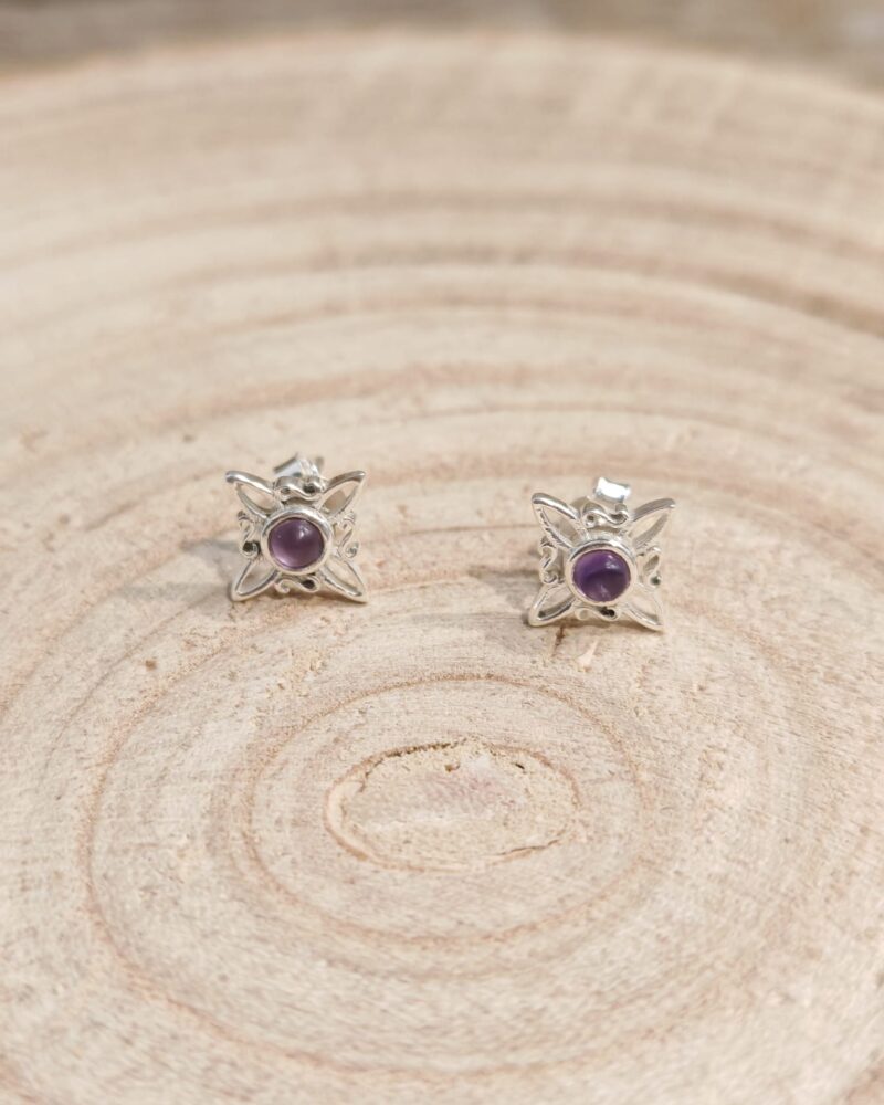Pendientes Plata Nudo Bruja con Amatista