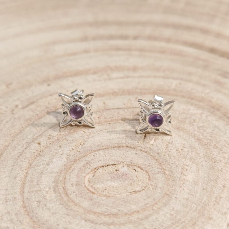 Pendientes Plata Nudo Bruja con Amatista
