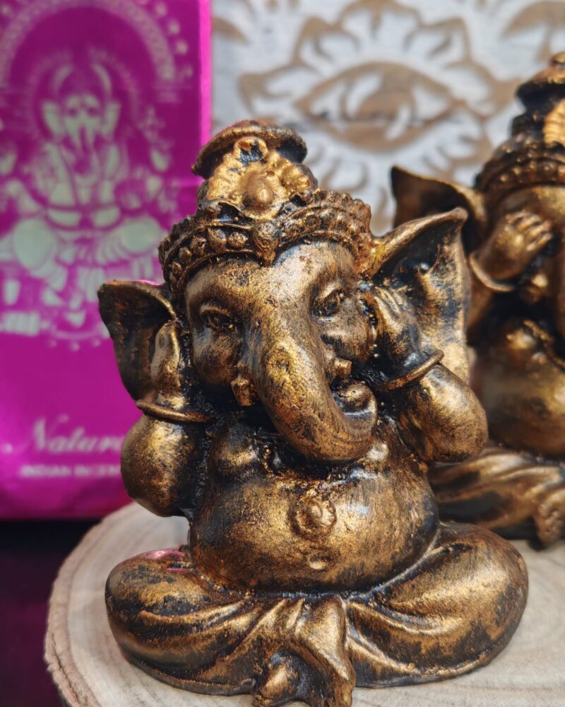 Trio Ganeshas No Ver, No Oir, y Callar Dorada - Imagen 2