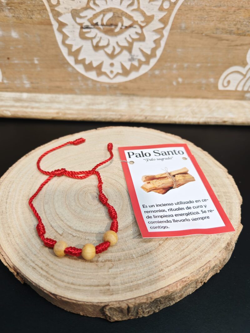 Pulsera 7 Nudos con Palo Santo 3 Cuentas