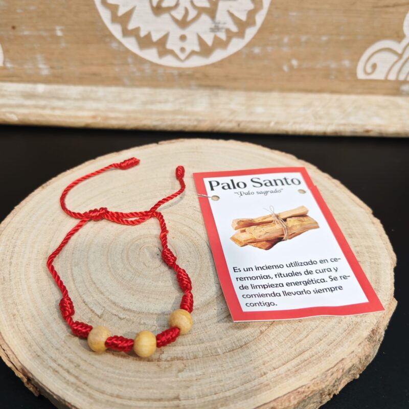 Pulsera 7 Nudos con Palo Santo 3 Cuentas