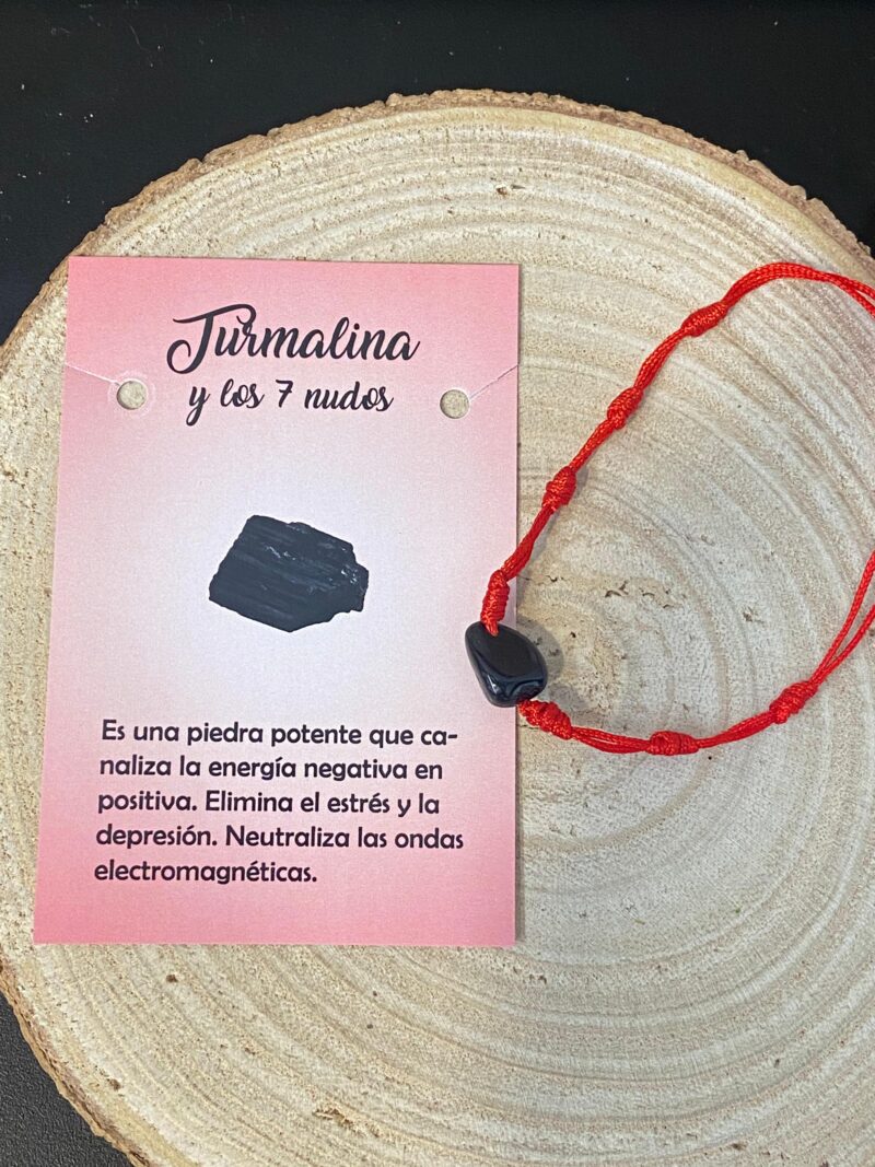 Pulsera 7 Nudos con Turmalina