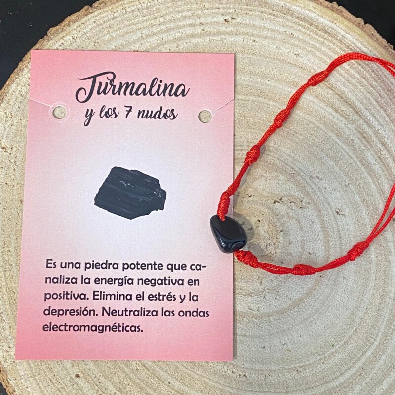 Pulsera 7 Nudos con Turmalina