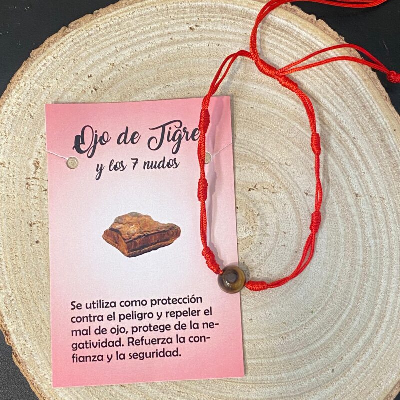 Pulsera 7 Nudos con Ojo de Tigre