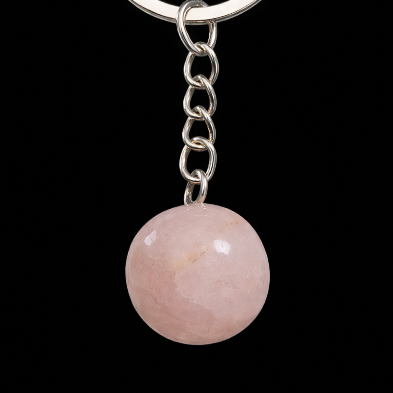 Llavero Pulido Cuarzo Rosa