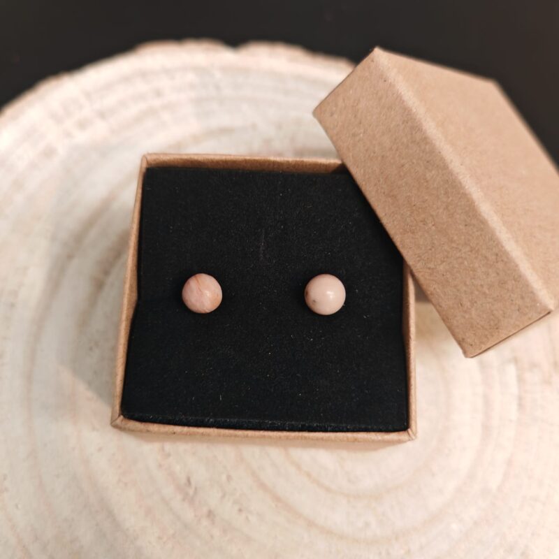 Pendientes Acero Inoxidable con Rodonita