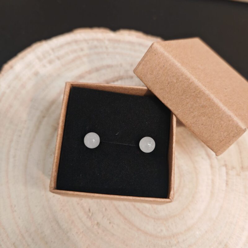 Pendientes Acero Inoxidable con Cuarzo Blanco
