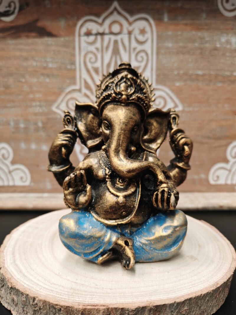 Ganesha Dorada Azul 13,5cm