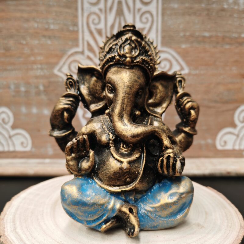 Ganesha Dorada Azul 13,5cm