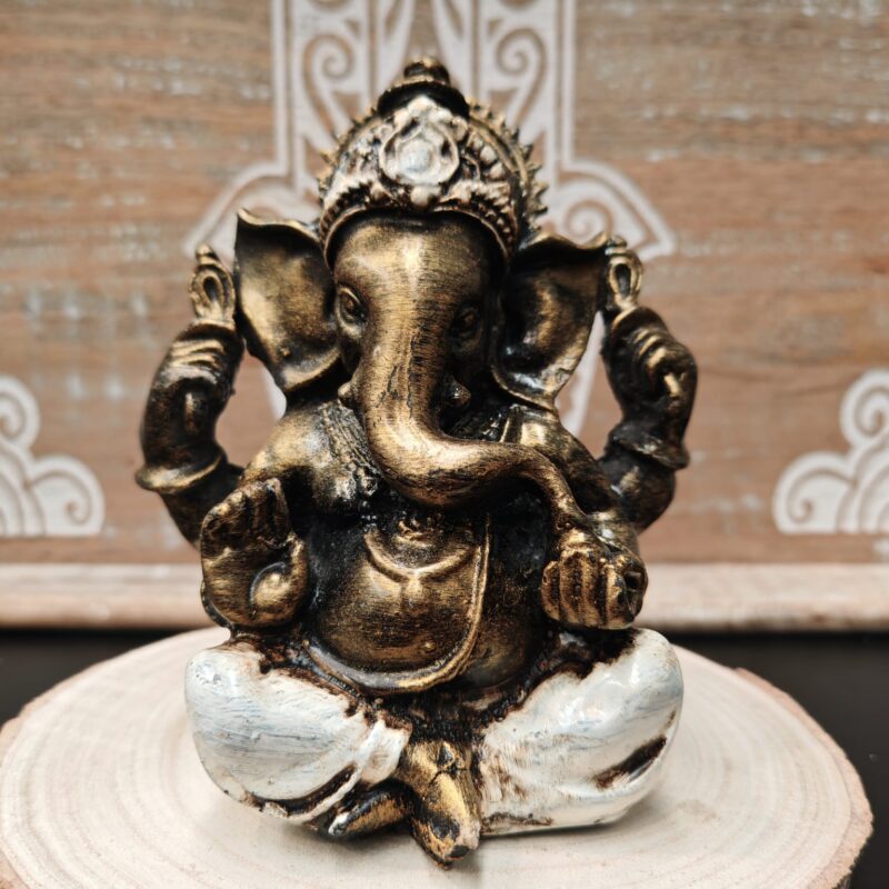 Ganesha Dorada Blanco 13,5cm