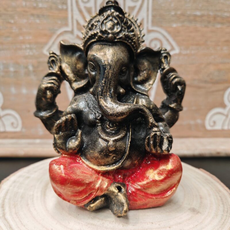 Ganesha Dorada Rojo 13,5cm