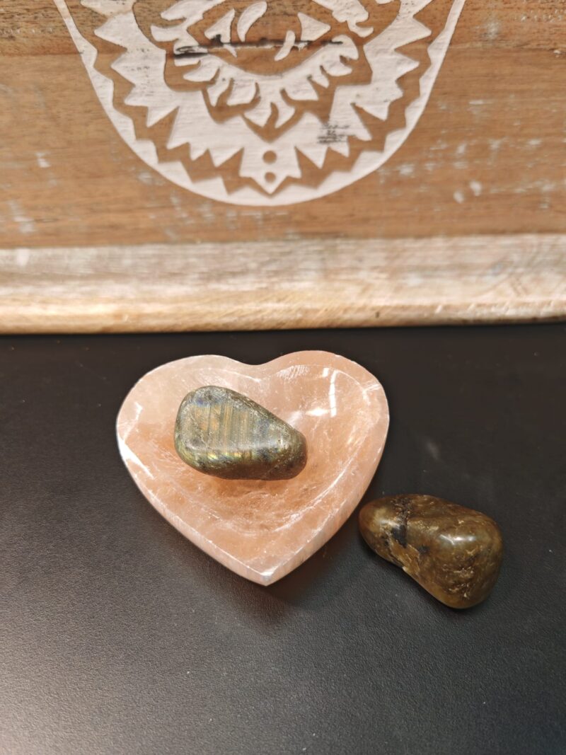 Cuenco Corazón de Selenita Naranja - Imagen 2
