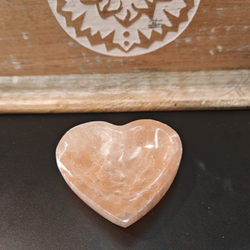 Cuenco Corazón de Selenita Naranja