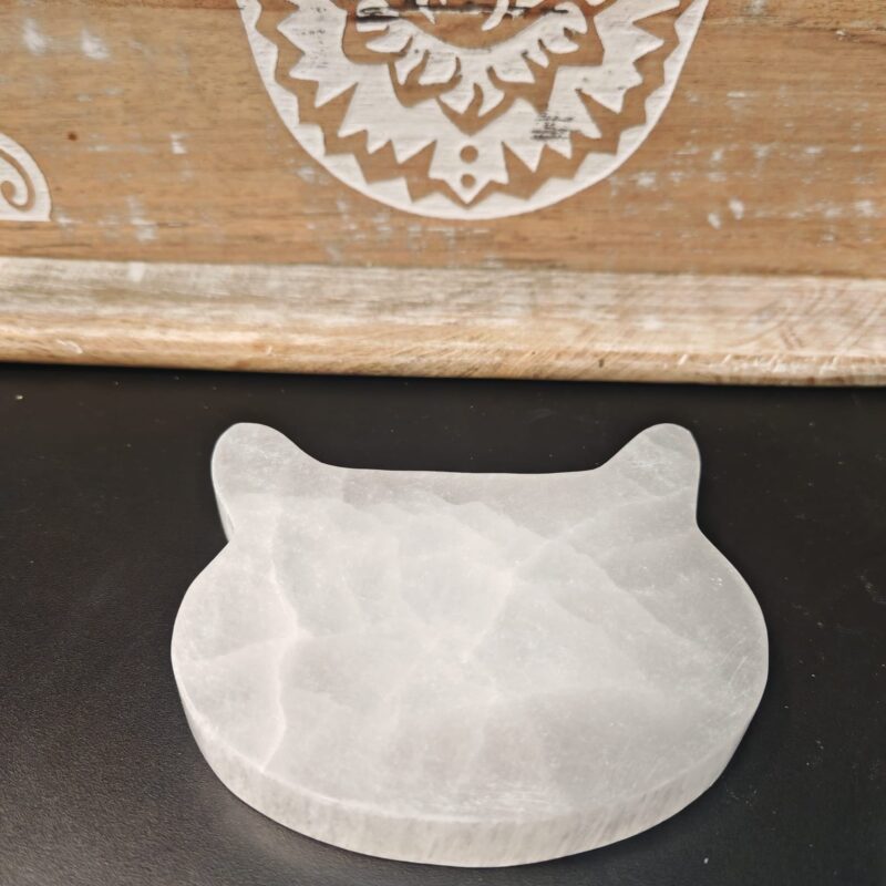 Placa Selenita Forma Gato