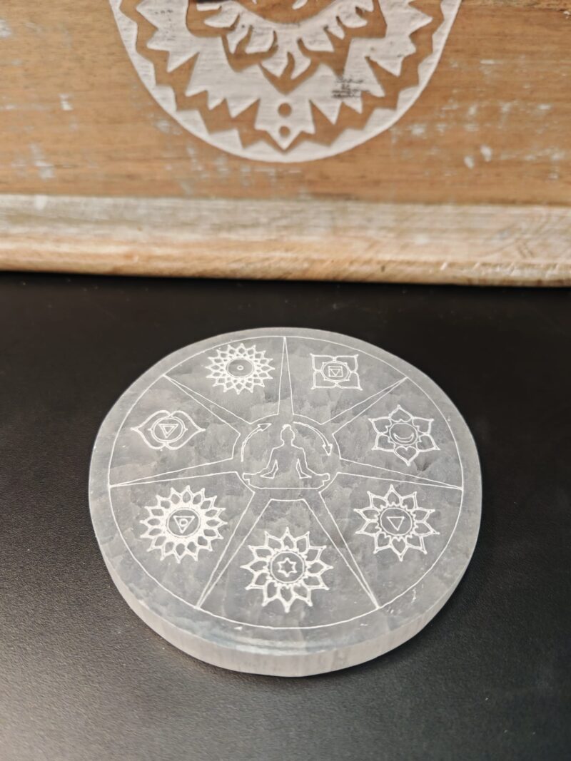 Placa Selenita Pequeña Chakras