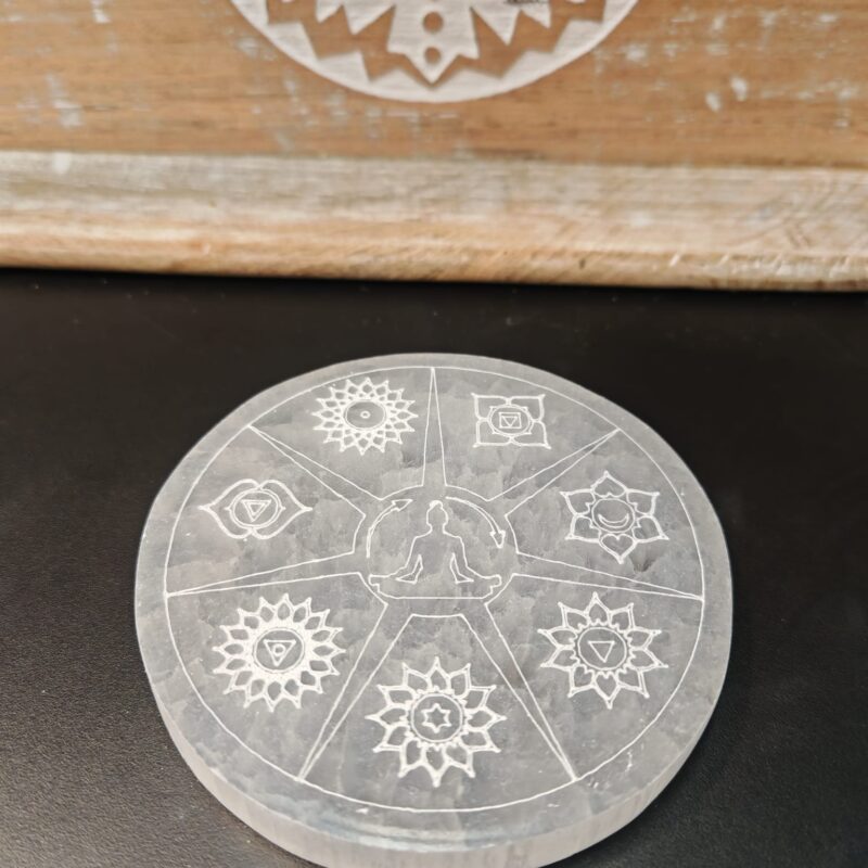 Placa Selenita Pequeña Chakras