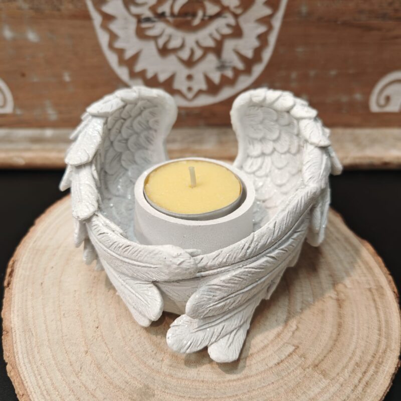 Porta Velas Alas Blanco