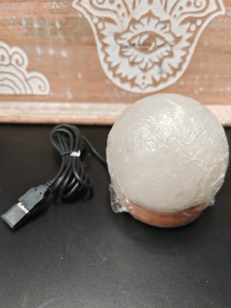 Lámpara Sal del Himalaya Pequeña Redonda USB
