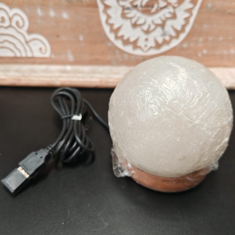 Lámpara Sal del Himalaya Pequeña Redonda USB