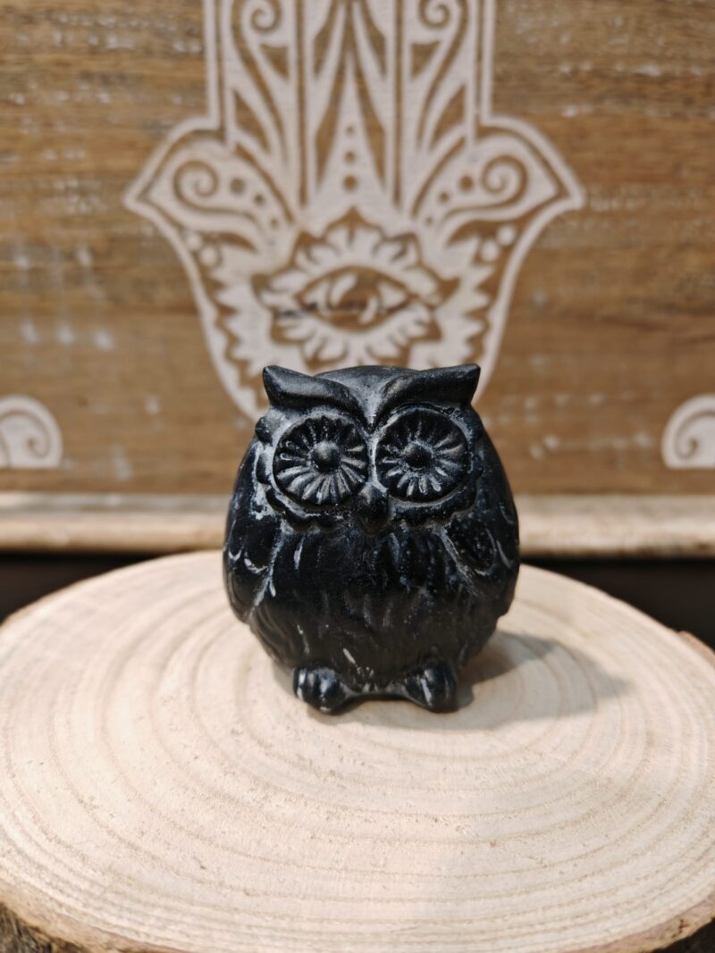 Figura Búho Negro Grande 8cm Modelo 1