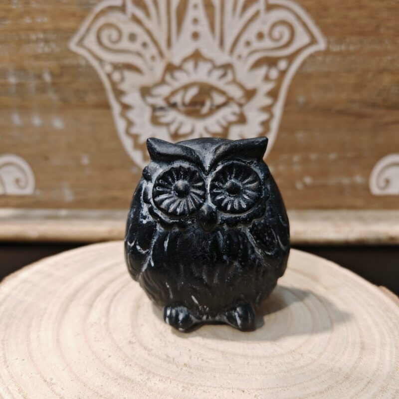 Figura Búho Negro Grande 8cm Modelo 1