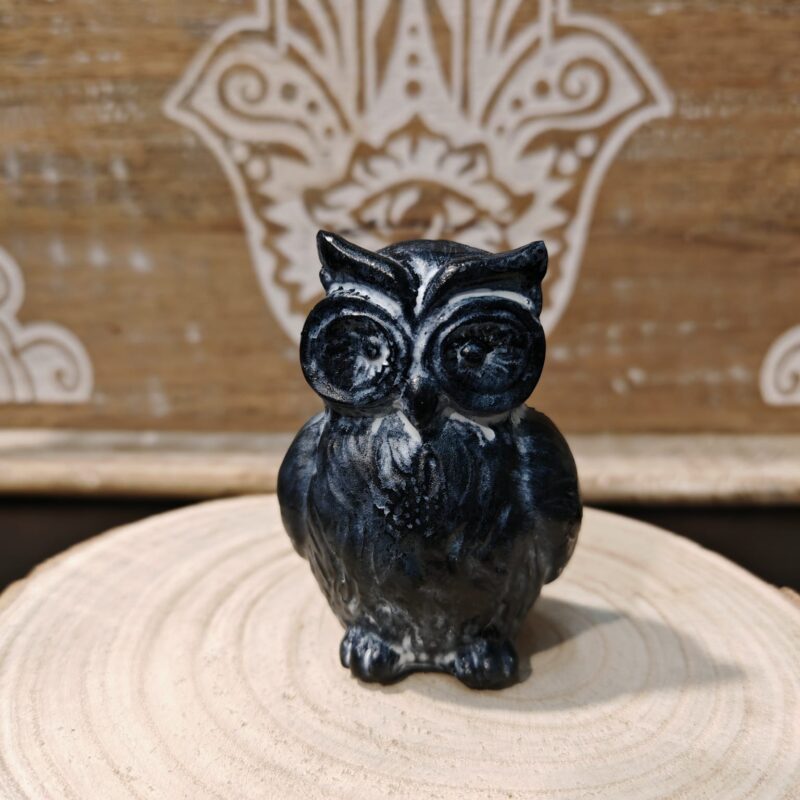 Figura Búho Negro Grande 8cm Modelo 2