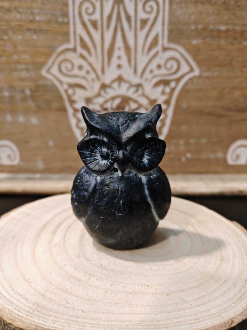 Figura Búho Negro Grande 8cm Modelo 3