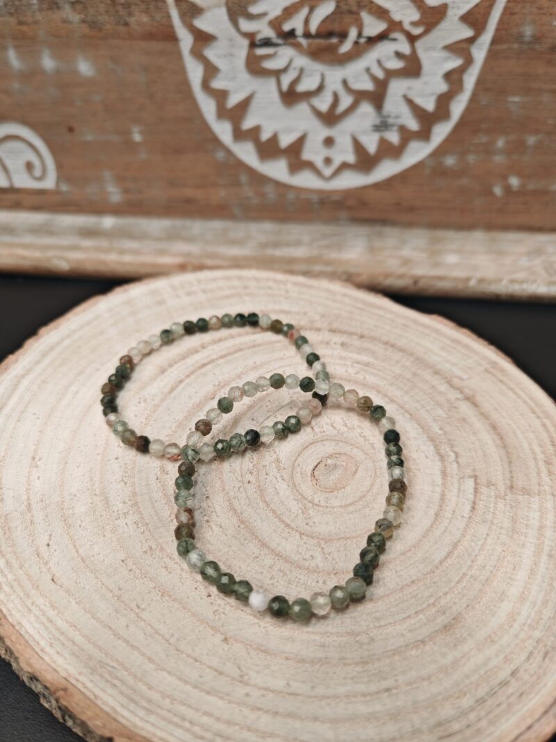 Pulsera Facetada 4-5 mm Cuarzo Rutilado