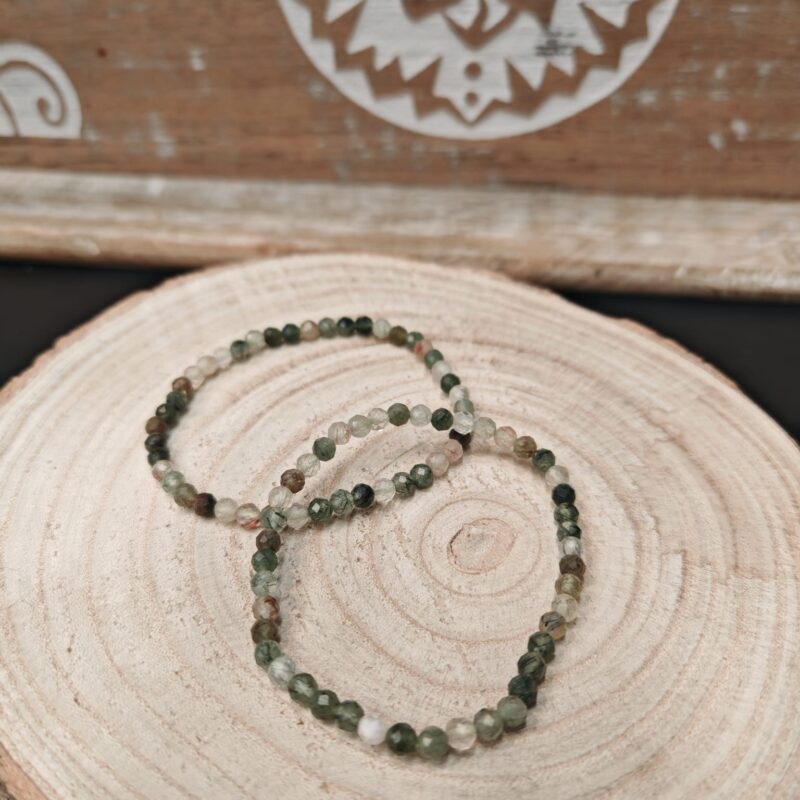 Pulsera Facetada 4-5 mm Cuarzo Rutilado