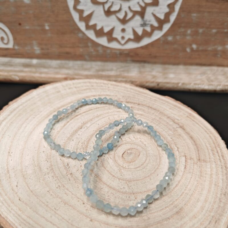 Pulsera Facetada 4-5 mm Agua Marina