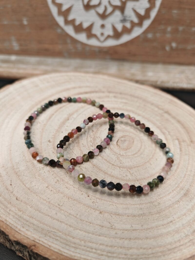 Pulsera Facetada 4-5 mm Turmalina Mixta
