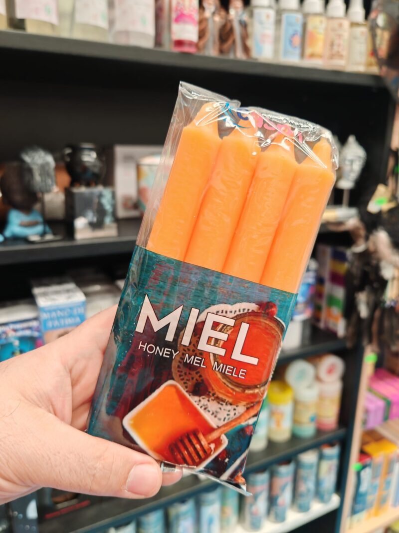 Velas Bujia Aroma Miel (4 Unidades)