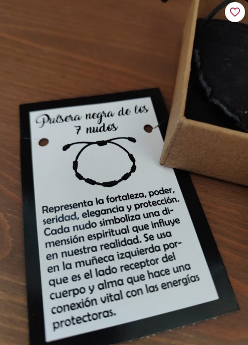 Pulsera Negra de los 7 Nudos