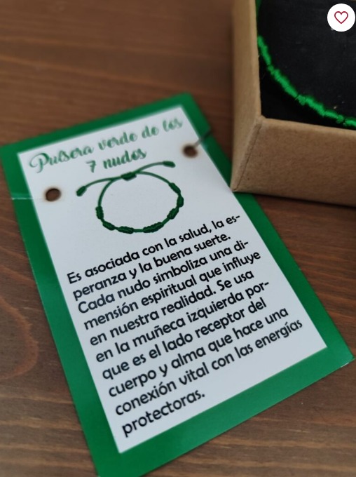 Pulsera Verde de los 7 Nudos