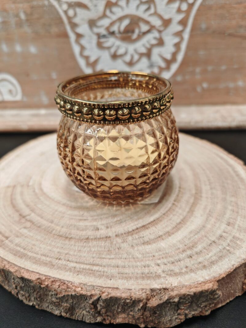 Portavelas Cristal Bronce