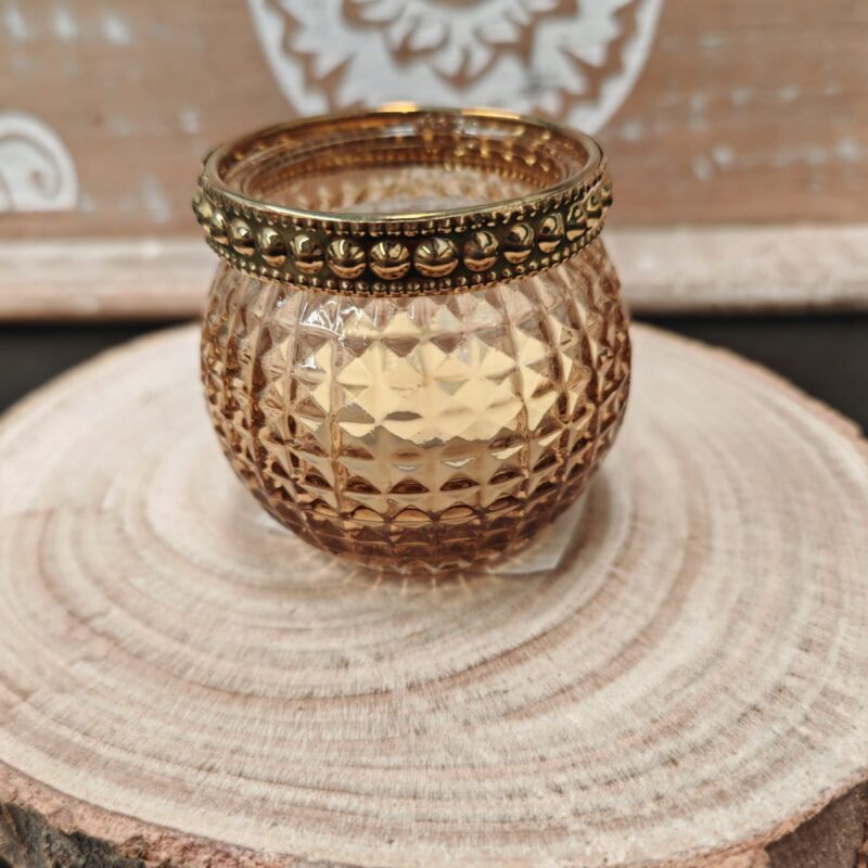 Portavelas Cristal Bronce