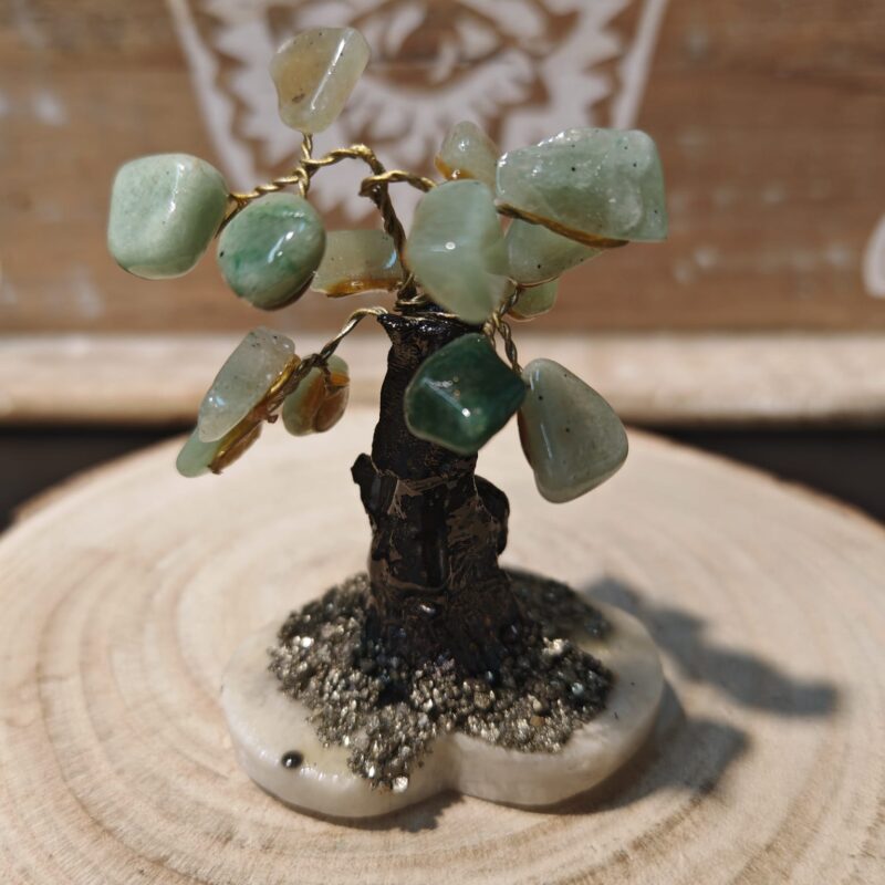 Arbolito Mineral Con Base de Pirita - Aventuria 8cm