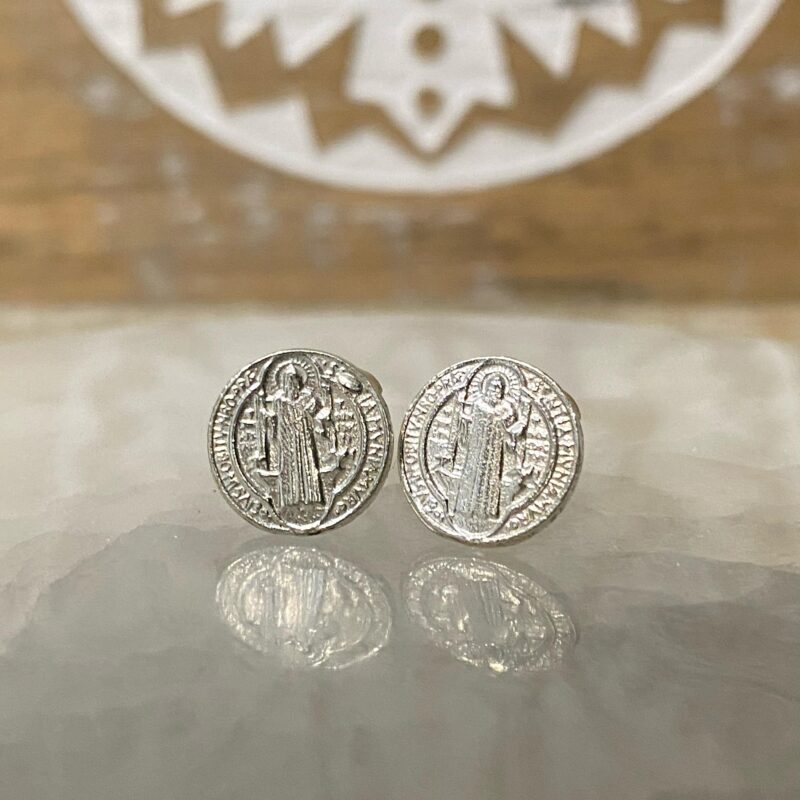 Pendientes Botón San Benito Plata