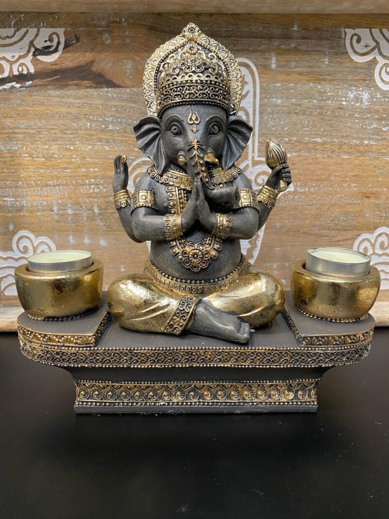 Porta Vela Doble Ganesha - Imagen 2